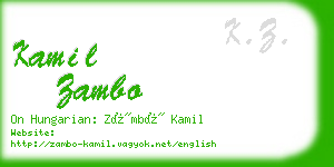 kamil zambo business card